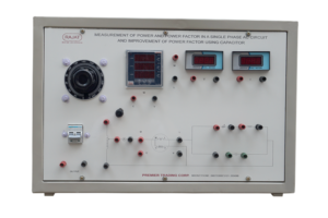 Measurement of Power and Power Factor in a Single Phase AC Circuit and Improvement of Power Factor Using Capacitor