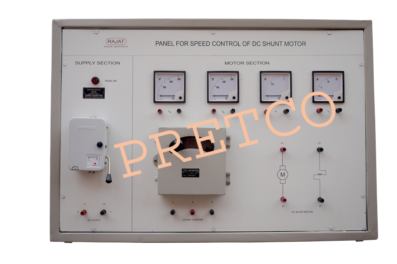 Panel for Speed Control of DC Shunt Motor