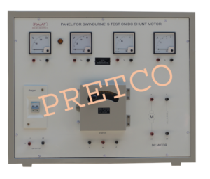 Panel for Swinburne's Test on DC Shunt Motor