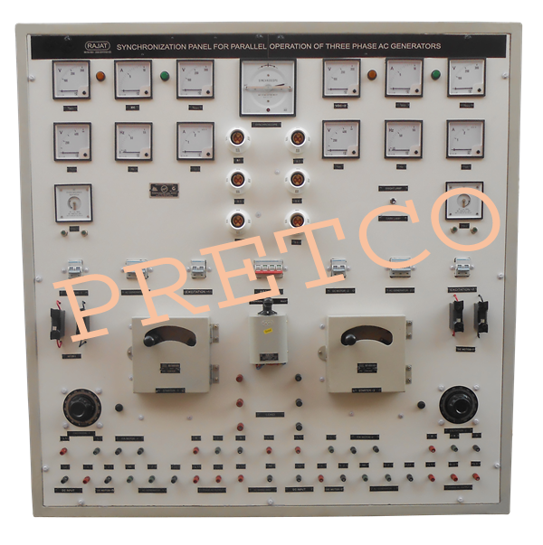 Synchronization Panel For Parallel Operation of three Phase AC Generators